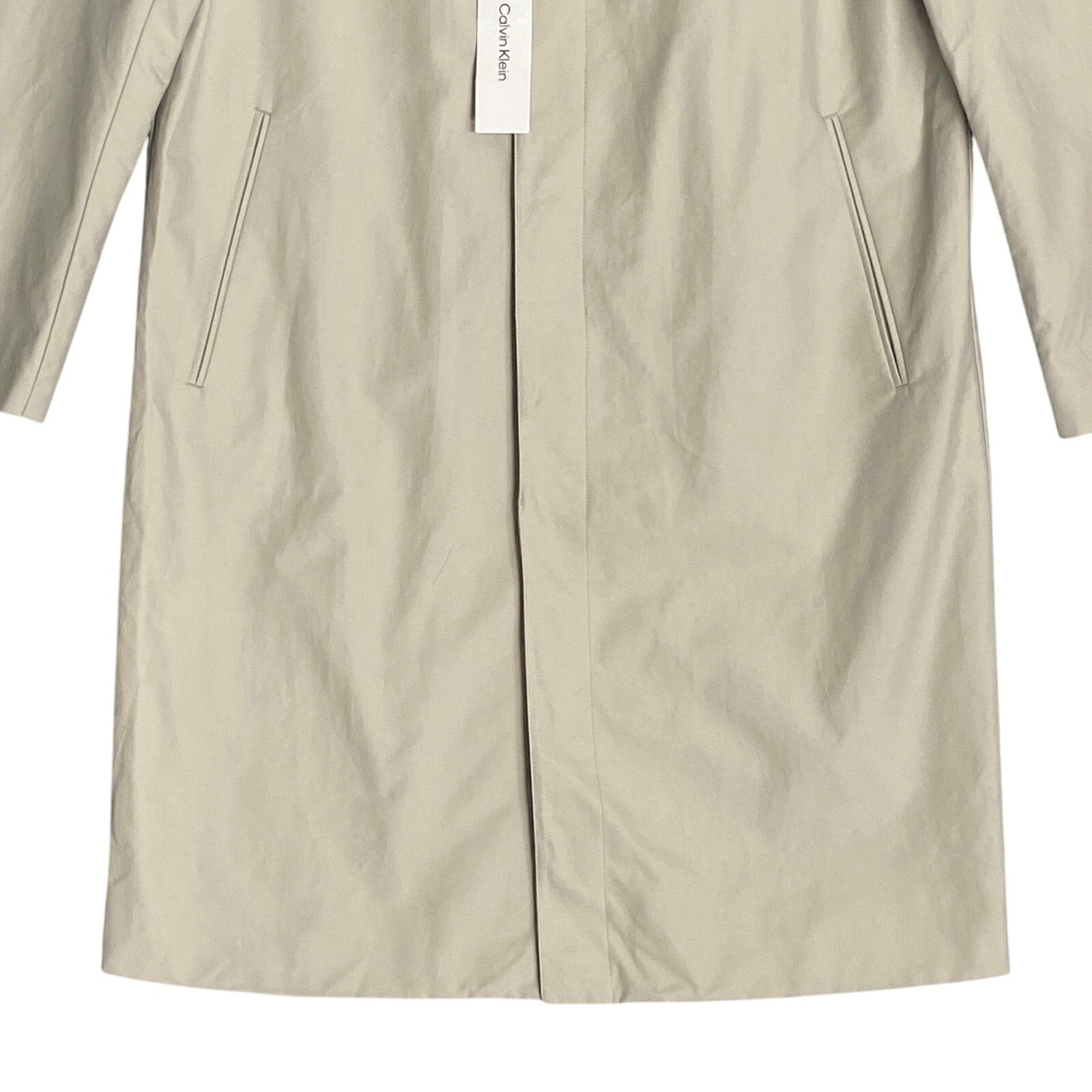 Calvin Klein Trench Coat Men's Medium Classic Style Raincoat Abbey Stone
