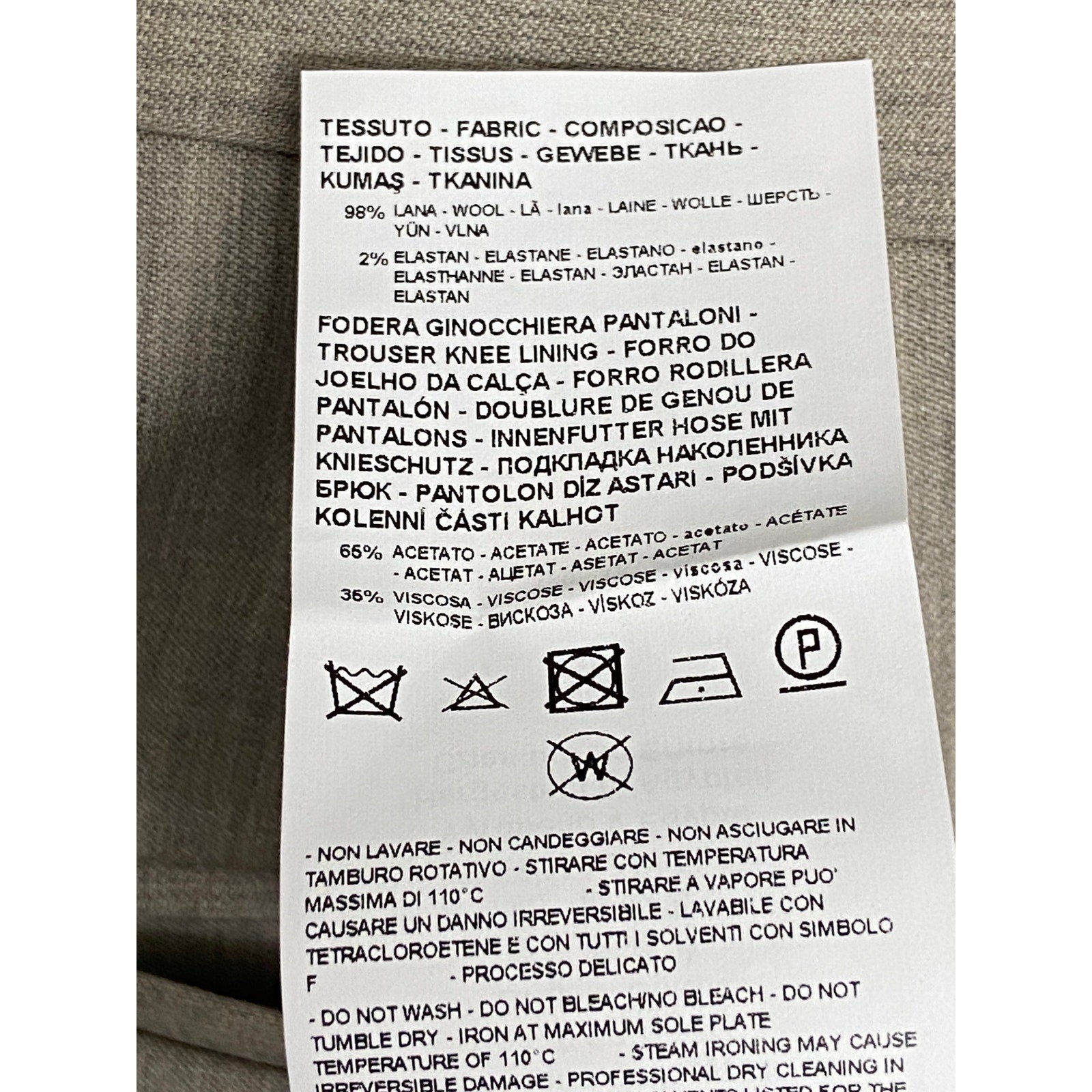 Armani Exchange Pants Men's 32W Dress Pant Raw Hem Wool Taupe Heather