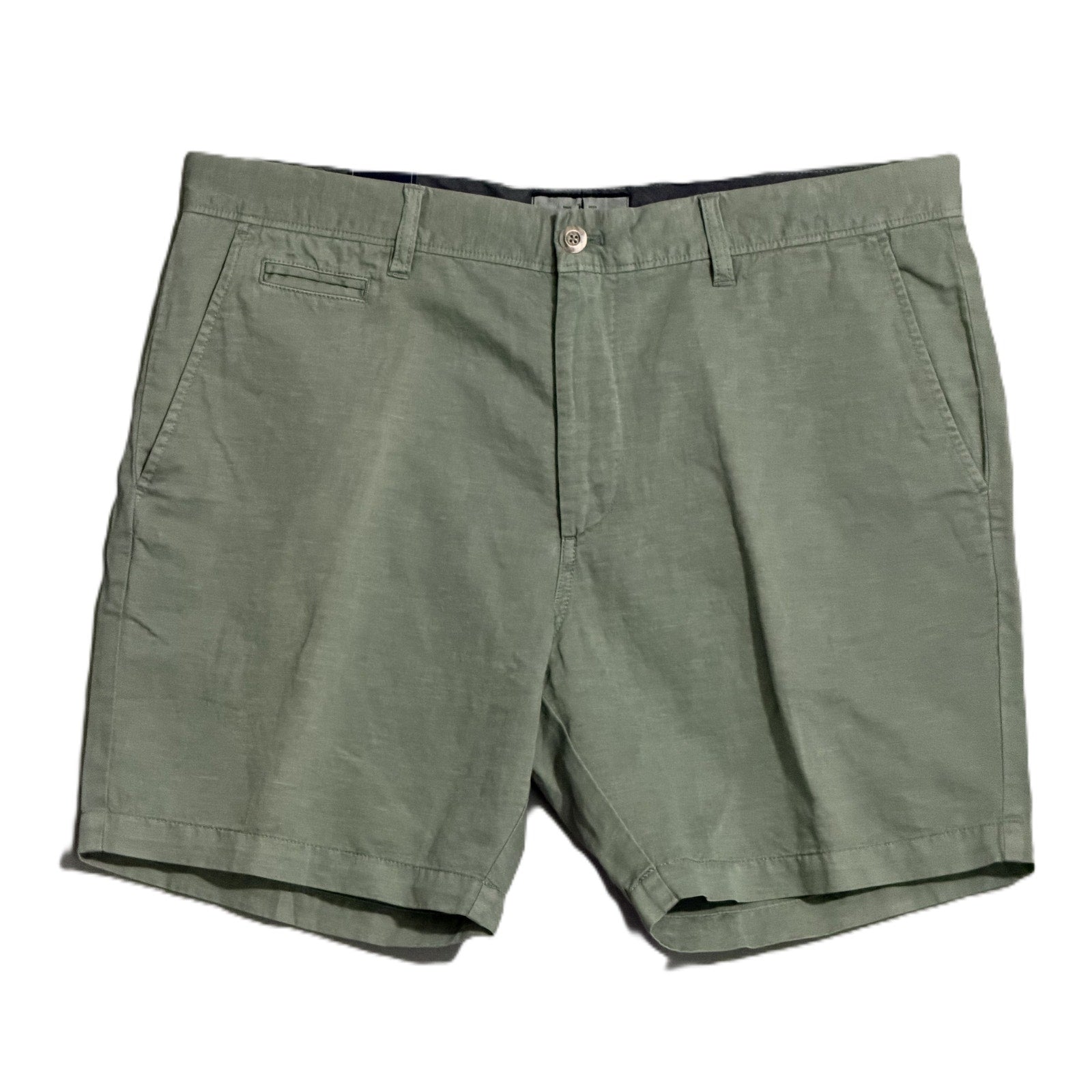 Johnnie-O Shorts Men's 32W Cotton Linen Blend Flat Front Blue Surf