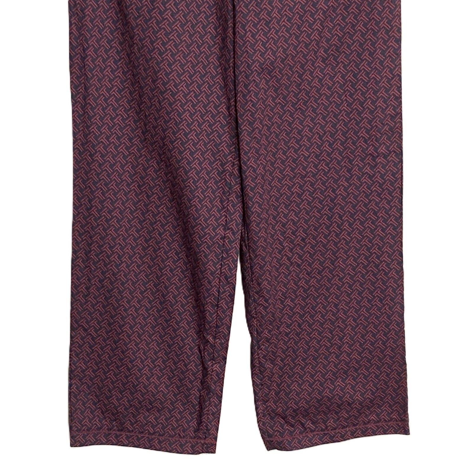 Ted Baker Sleep Pant Men's Small Woven Cotton Drawstring Pockets Red & Black