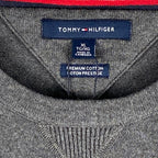 Tommy Hilfiger Sweater Men's XL Crew Neck Premium Cotton Long Sleeve Charcoal Grey