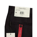 Calvin Klein Suit Pant Men's 32"x30" Slim Fit Stretch Navy Burgundy Check