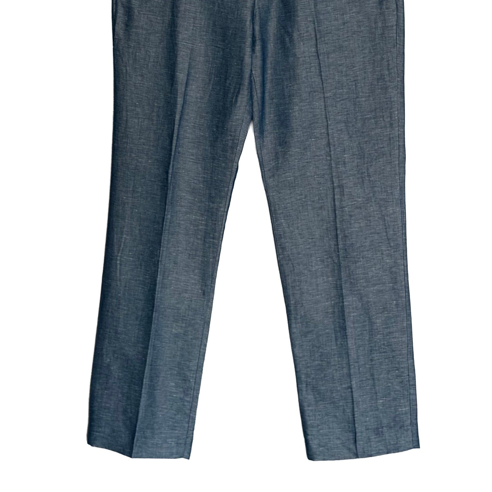 Perry Ellis Portfolio Pants Men's 38"x32" Modern Fit Linen Blend Blueprint
