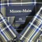 Mizzen+Main Men's XXL Trim Fit City Flannel Twill Shirt Olive Thomas Plaid
