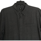 BDG Button-Up Shirt Men's Large Long Sleeve Gray Micro-Houndstooth