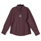 Mizzen+Main Men's XXL Trim Fit City Flannel Twill Shirt Wine Richard Plaid