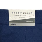 Perry Ellis Portfolio Pants Men's 38"x32" Dress Pants Modern Fit Navy