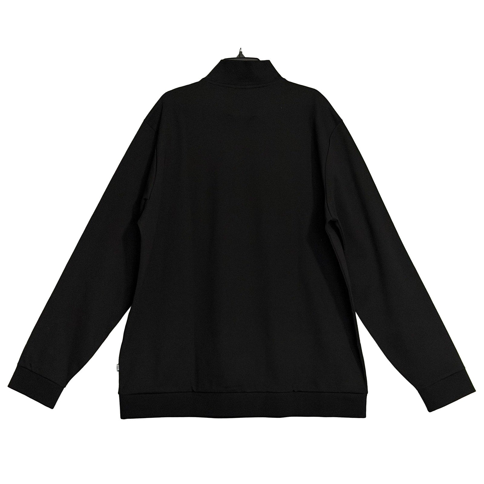 Boss Half-Zip Pullover Men's 2XT Mercerized Cotton Stand Collar Solid Black