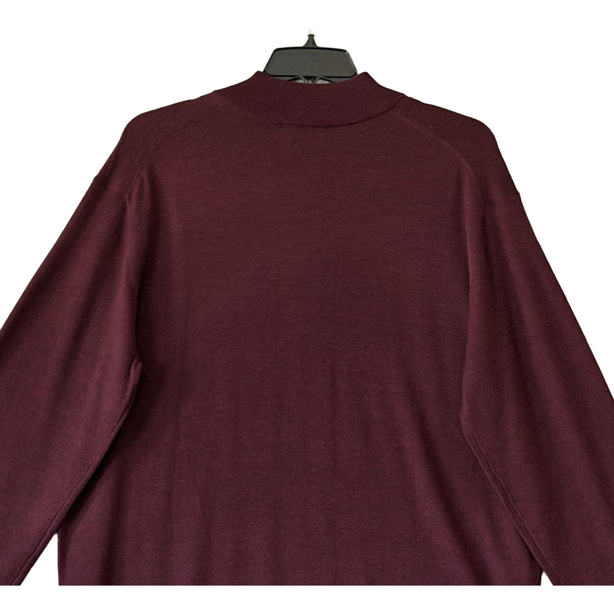Hart Schaffner Marx Quarter Zip Men's 2XT Big & Tall Merino Wool Merlot Heather