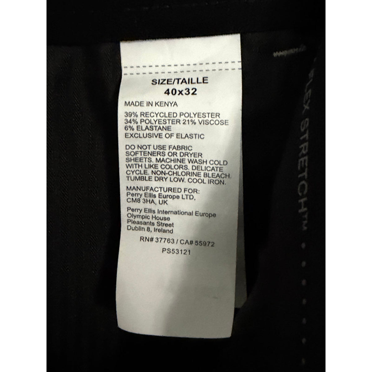 Perry Ellis Pants Men's 40"x32" Modern Fit Dress Pant Chiseled Stone