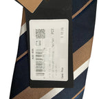 Boss Men's 100% Silk 3" Tie Black Brown White Stripe Made in Italy