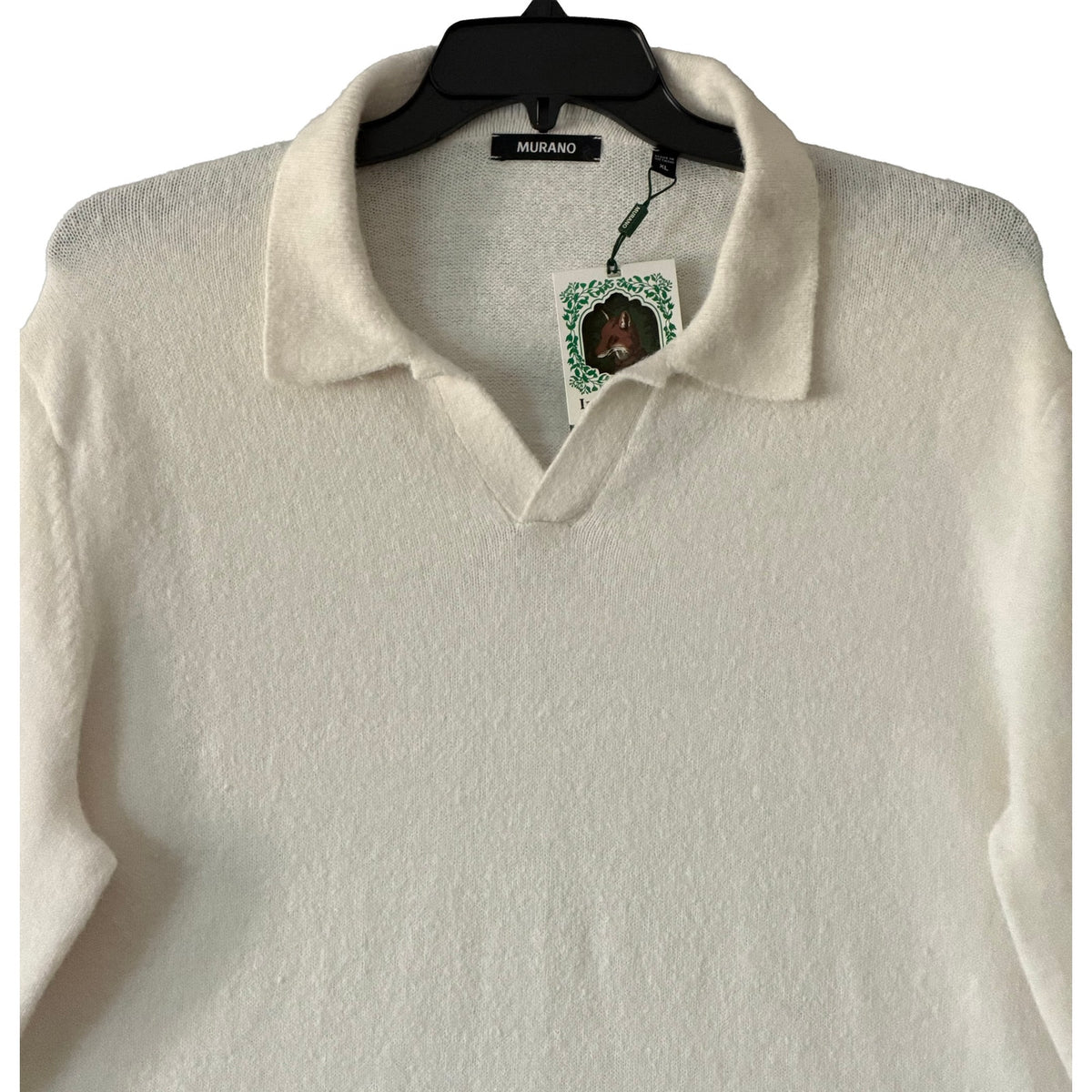 Murano Sweater Men's XL In the Ferns Collection Fuzzy Johnny Sweater Ecru