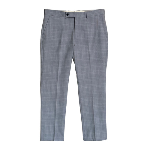 Calvin Klein Dress Pant Men's 34"x29" Slim Fit Flat Front Stretch Blue Plaid