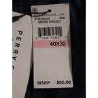 Perry Ellis Portfolio Pants Men's 40"x32" Dress Pants Modern Fit Indigo