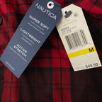 Nautica Sleep Pant Men's Medium RestLuxe Elastic Waist Pockets Red/Black Ck