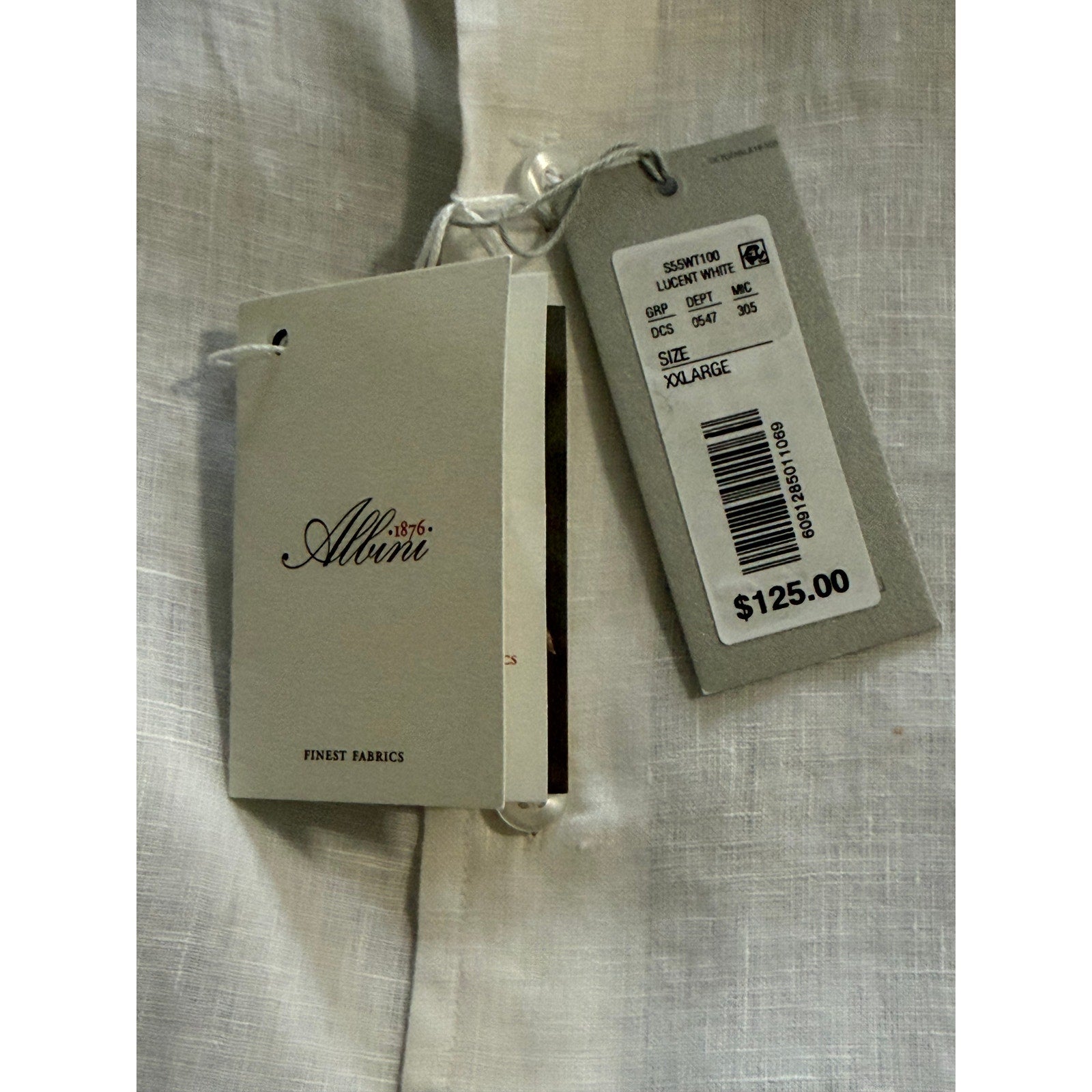 Daniel Cremieux Linen Shirt Men's XXL Signature Albini Fabrics Lucent White