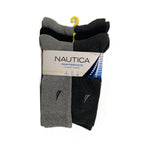 Nautica Performance Crew Socks 5-Pack Men's Shoe Size 6-12.5 Gray Black