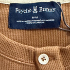 Psycho Bunny Henley T-Shirt Men's Medium Long Sleeve Chest Pocket Toasted Coconut