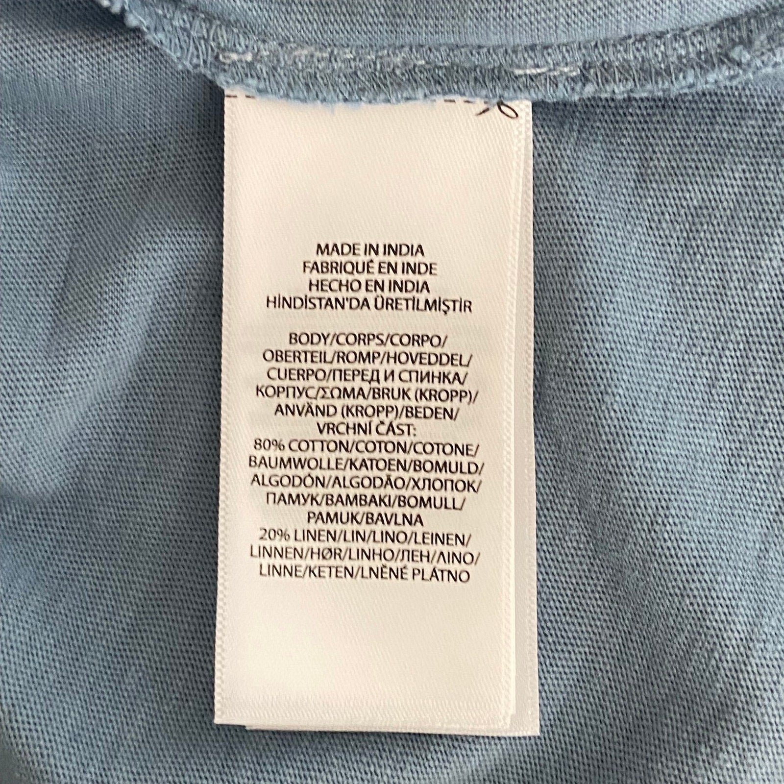 Polo Ralph Lauren Shirt Men's XL Buttonless Polo Cotton Linen Blue
