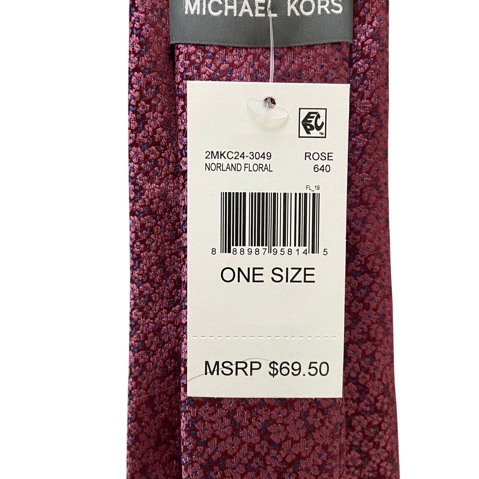 Michael Kors Necktie 3" Rose Norland Floral Standard Length Silk Blend