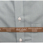 Roundtree & Yorke Shirt Men's 14.5 32 Slim Fit Cotton Poplin Green Check