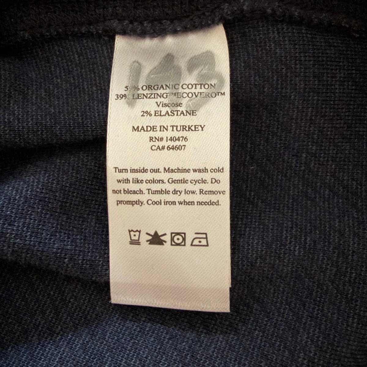 Faherty Legend Lounge Sweater Hoodie Men's XXL Organic Cotton Navy Twill