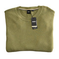 Boss H-Imberto Sweater Men's Long Sleeve Crew Neck Basket-Weave Medium Green