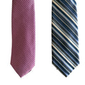 Perry Ellis Portfolio Men's Ties Lot of 2 Magenta Bartolle Mini & Navy Stripe