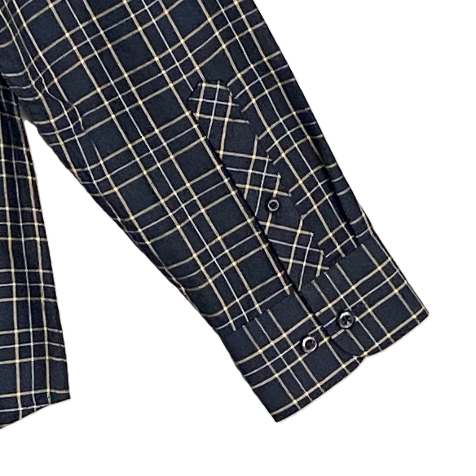 Travis Mathew Men's Small Cloud Collection Flannel Plaid Shirt Black