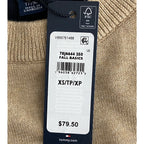 Tommy Hilfiger Sweater Men's XS Signature Crew Neck Embroidered Logo Beige
