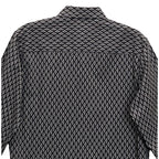 Alfani Dress Shirt Men's Medium Button-Up Cotton Long Sleeve Black Geo Print