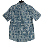 RVCA Casual Shirt Men's Small Regular Fit Button-Up Blue Floral Frame