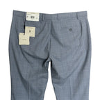 Calvin Klein Dress Pant Men's 40"x30" Slim Fit Flat Front Stretch Blue Plaid