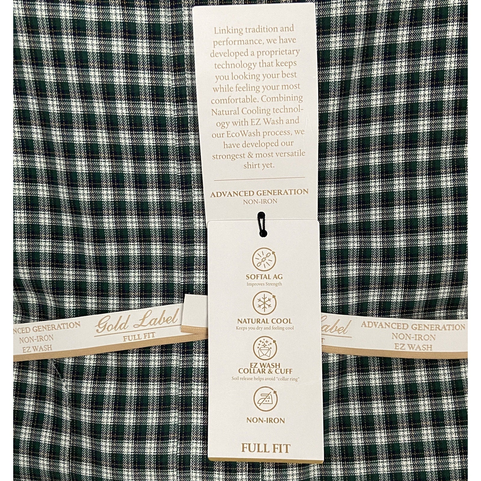 Roundtree & Yorke Gold Label Men's 18 33 Button Down Twill Dress Shirt Green