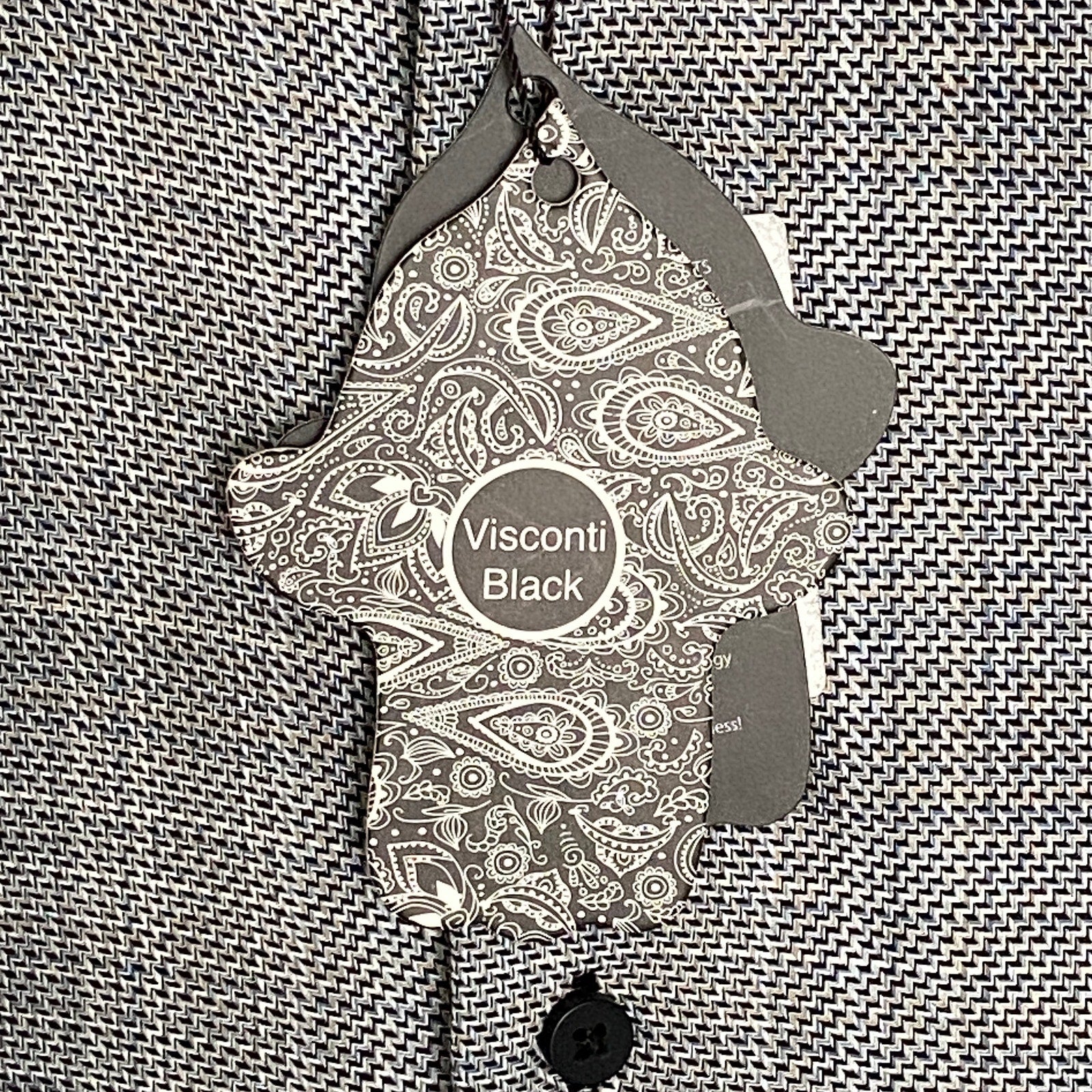 Visconti Black Men's XL Organic Cotton Long Sleeve Button Up Shirt Charcoal