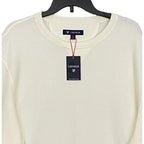 Daniel Cremieux Mne's XXL Long Sleeve Crew Neck T-Shirt Solid Cream