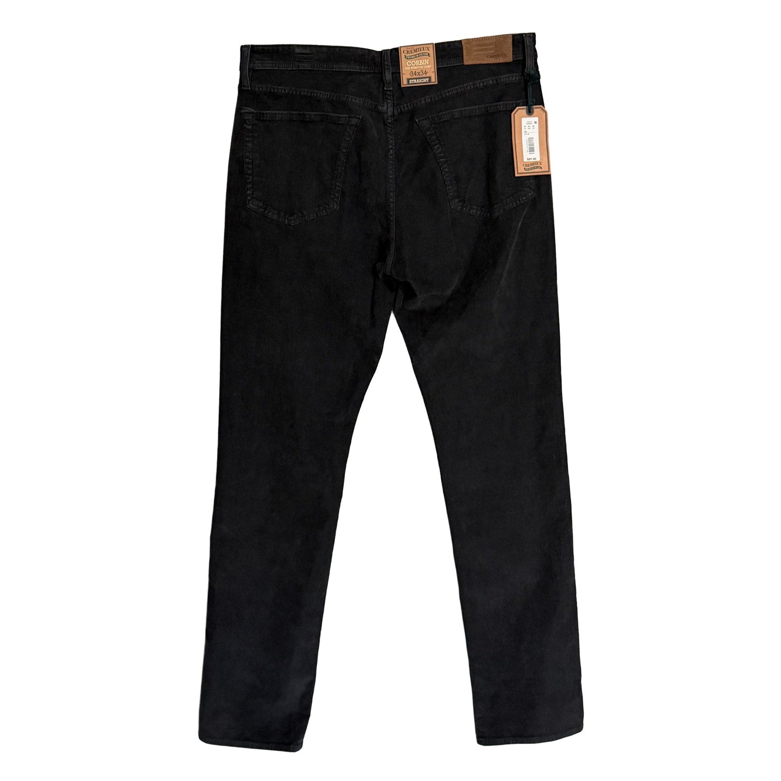 Daniel Cremieux Corduroy Pants Men's 34"x34" Straight Fit Stretch Charcoal