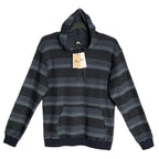 Quiksilver Pullover Hoodie Long Sleeve Men's Small Drawstring Blue Stripe
