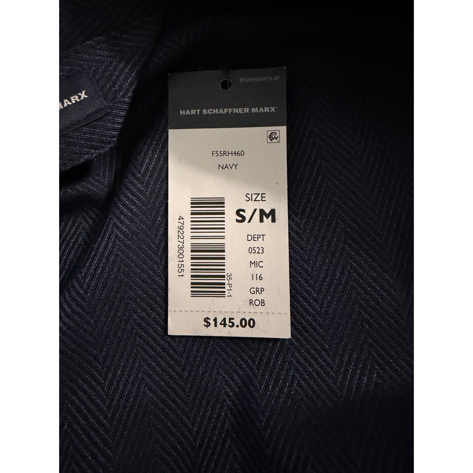 Hart Schaffner Marx Robe Men's Small/Medium Shawl Collar Long Sleeve Blue