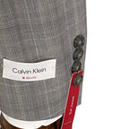 Calvin Klein Suit Jacket Men's 40R Xtra Slim Fit Wool Blend Light Grey Plaid
