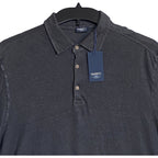 Faherty Polo Shirt Men's XL Reserve Short Sleeve Linen Washed Black