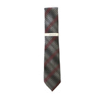 Perry Ellis Portfolio Necktie 3" Black & Red Bahr Plaid Standard Length