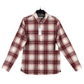 Sun + Stone Shirt Men's Small Woven Long Sleeve Button Up Raspberry Plaid