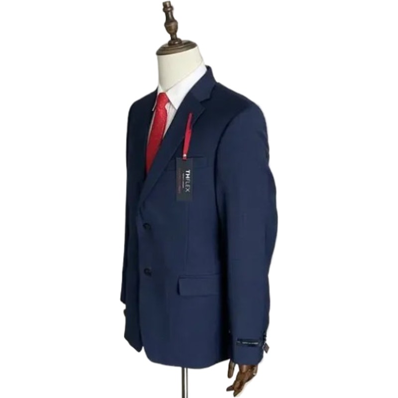 Tommy Hilfiger Suit Jacket Men's 40L THFlex Adams Wool Blend Blue Check NEW