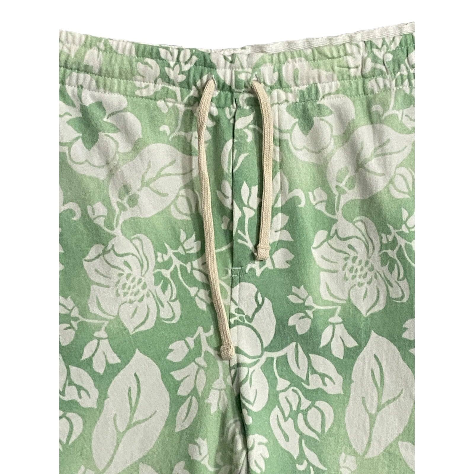 Polo Ralph Lauren Shorts Men's Medium Fleece Shorts Drawstring Green White