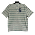 Tommy Bahama Henley Men's Large Short Slv "Soleil Stripe Henley" Overcast