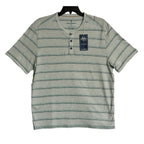 Tommy Bahama Henley Men's Large Short Slv "Soleil Stripe Henley" Overcast