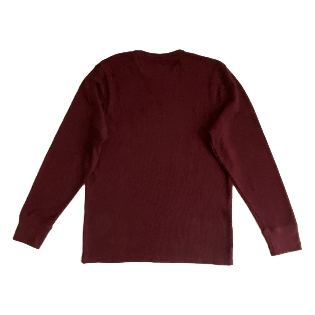 Tommy Hilfiger T-Shirt Men's Small Long Sleeve Waffle-Knit Crew Neck Maroon