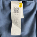 Armani Exchange Dress Pant Men's 30W Flat Front Raw Hem Stretch Wool Blue