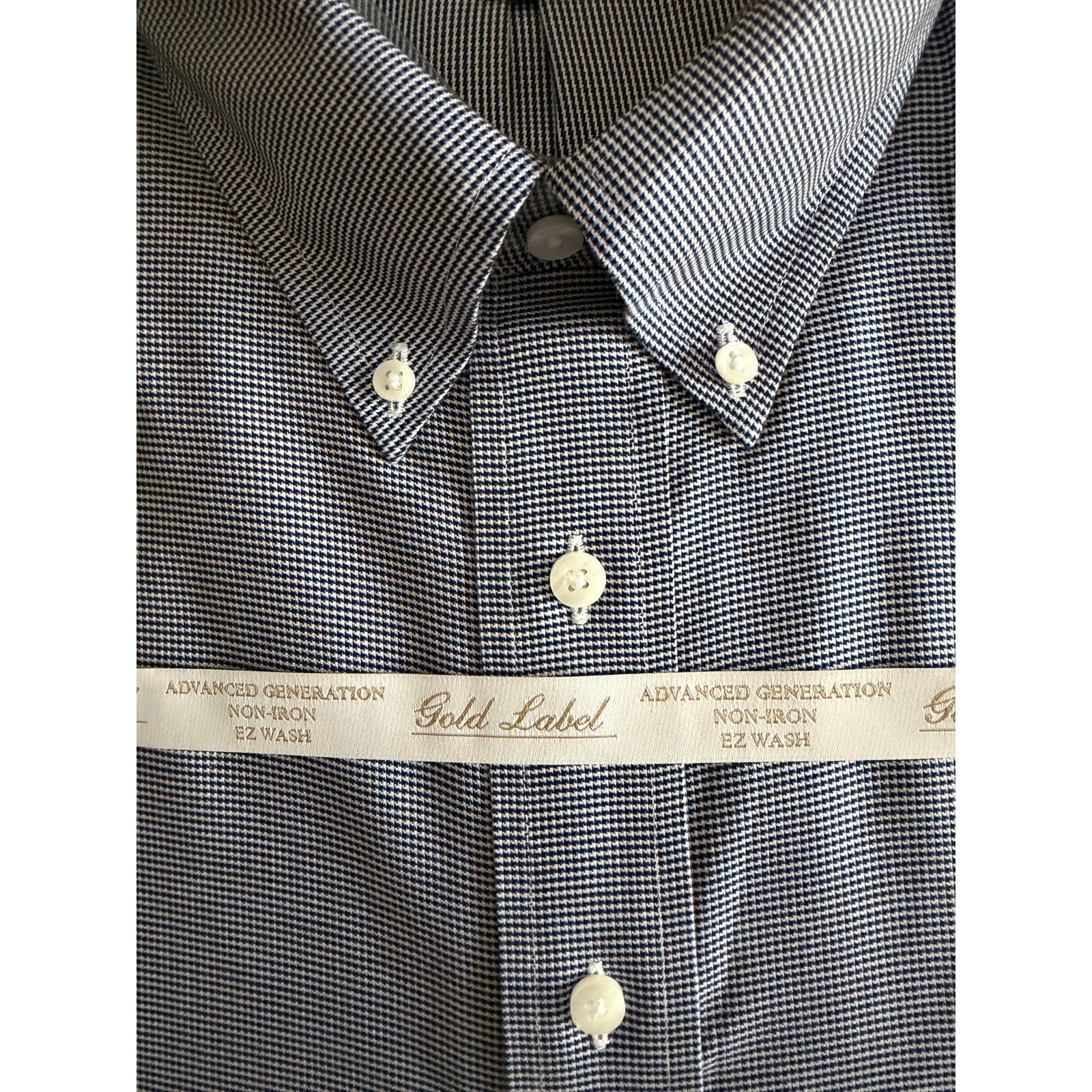 Roundtree & Yorke Shirt Big & Tall Men's 20 36/37 Dress Shirt Navy Blue